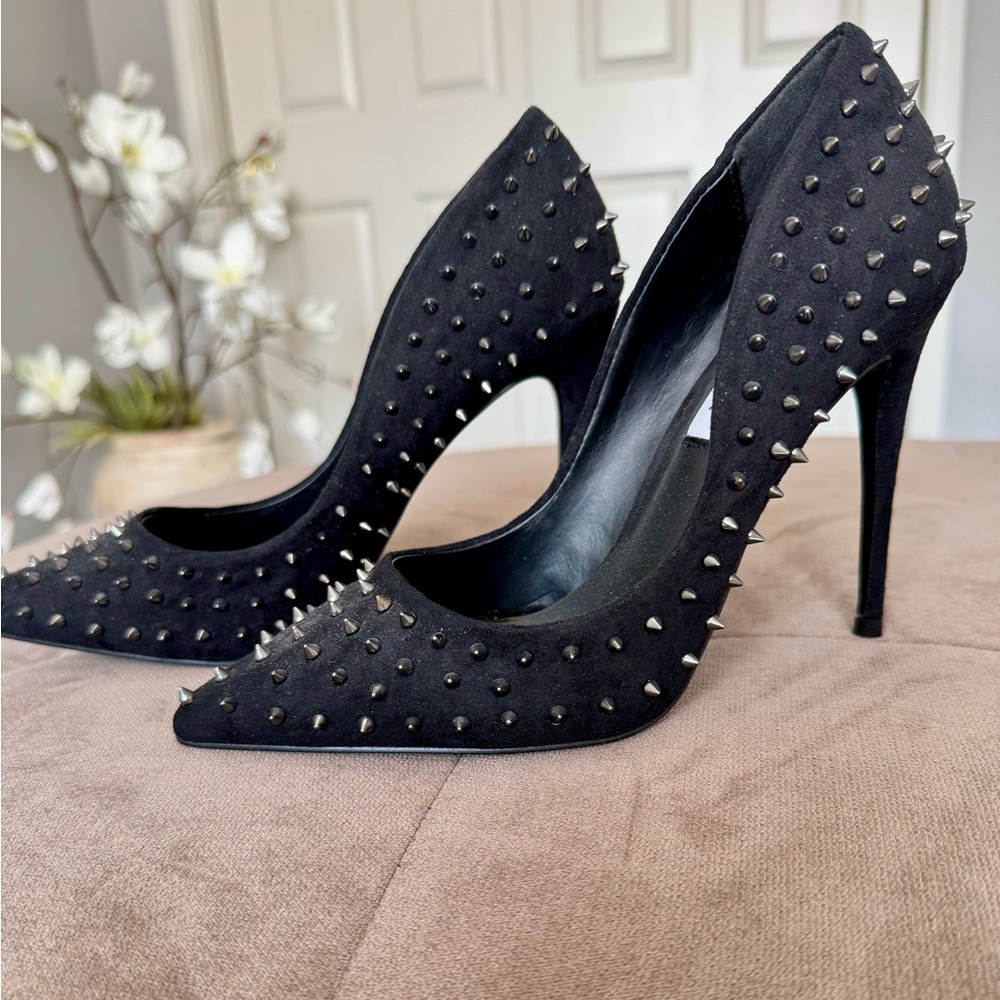 Studded Black Stiletto Heels